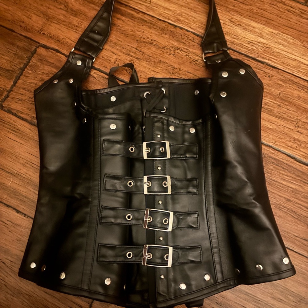 Corset Story size UK 14 Black Buckle Corset Top